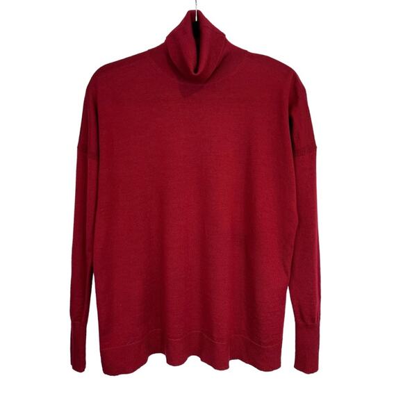 J Crew Soft Merino wool turtleneck sweater with side slits oversized - Picture 4 of 10